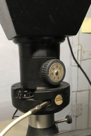 Closeup of shutter speed, and bellows adjustment